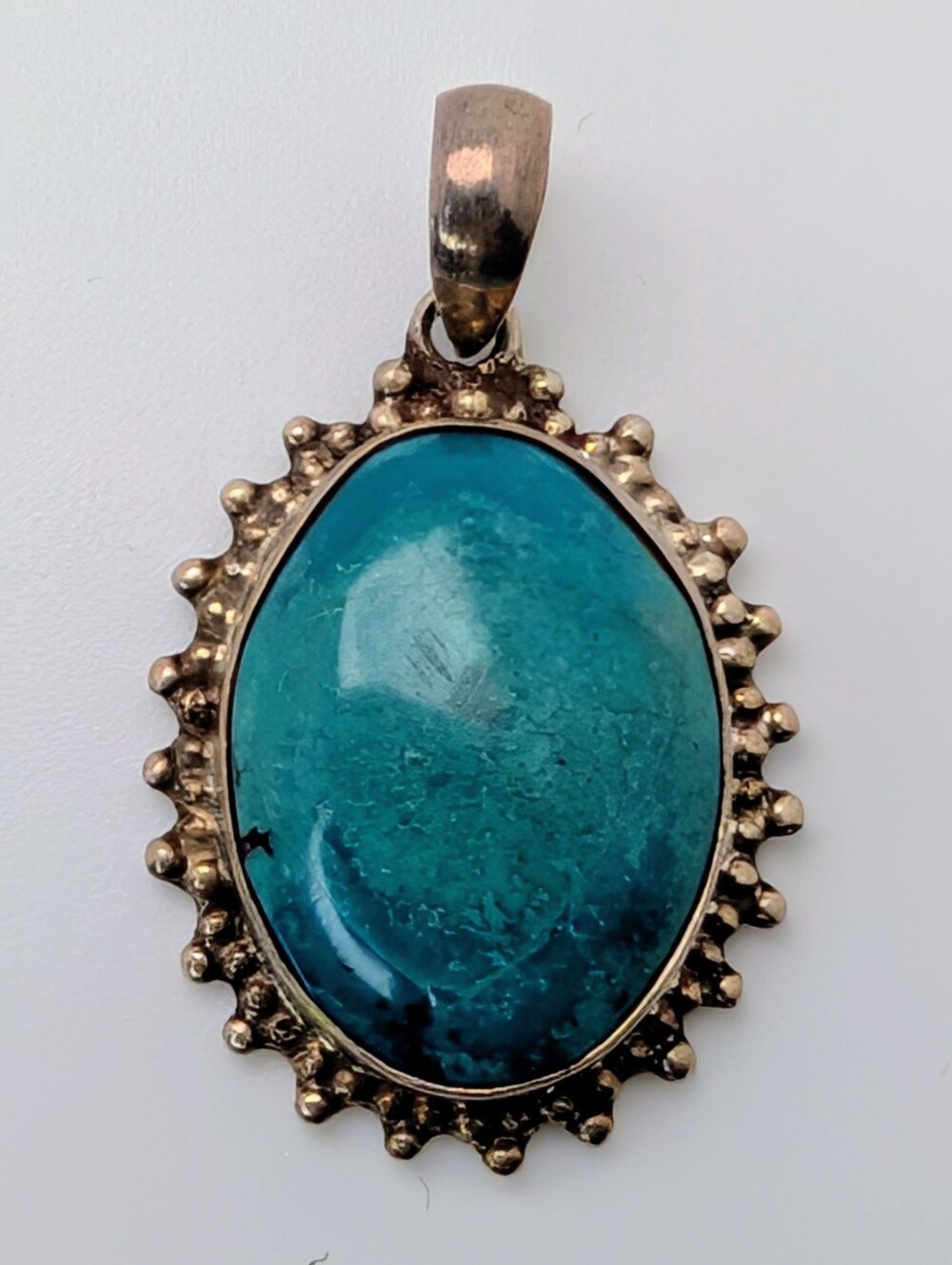 Turquoise Oval Pendant S925 Sterling Silver